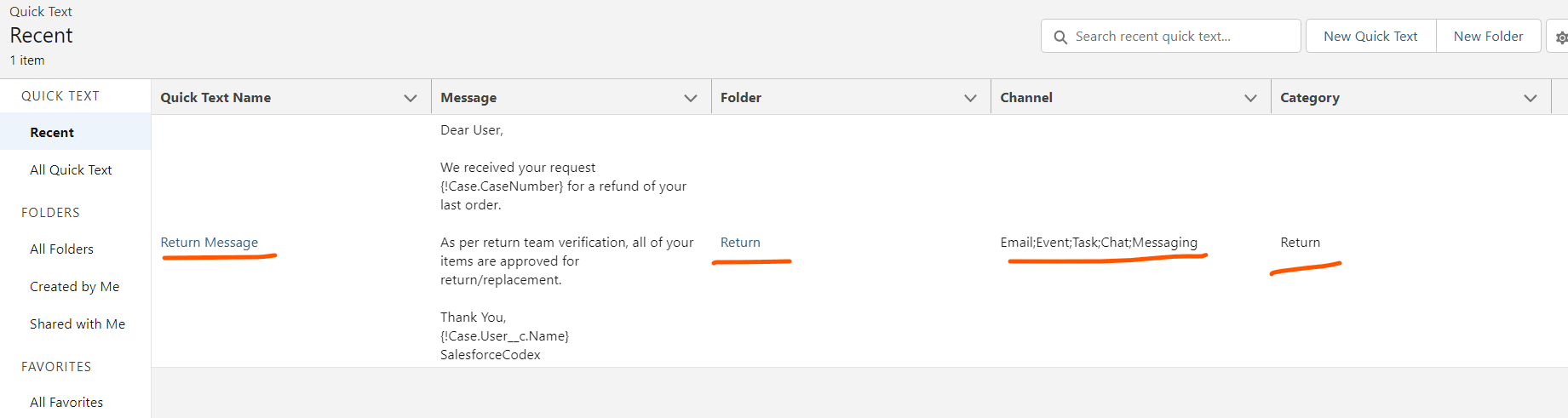 Salesforce 中的快速文本 - SalesforceCodex